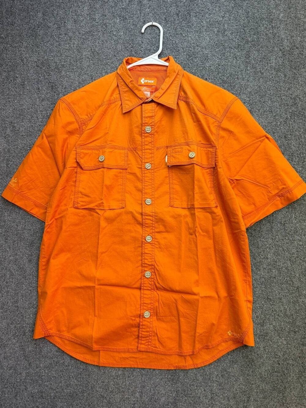 Crocs Croslite RT Men's M Sienna Orange Vented Outdoor Shirt NWT